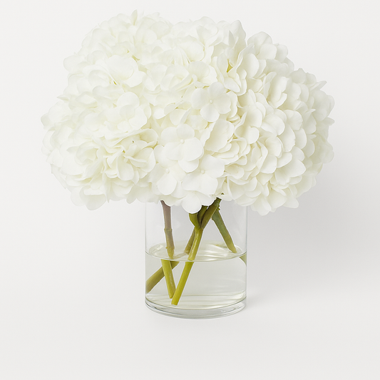 Artifical Hydrenga Flowers - White